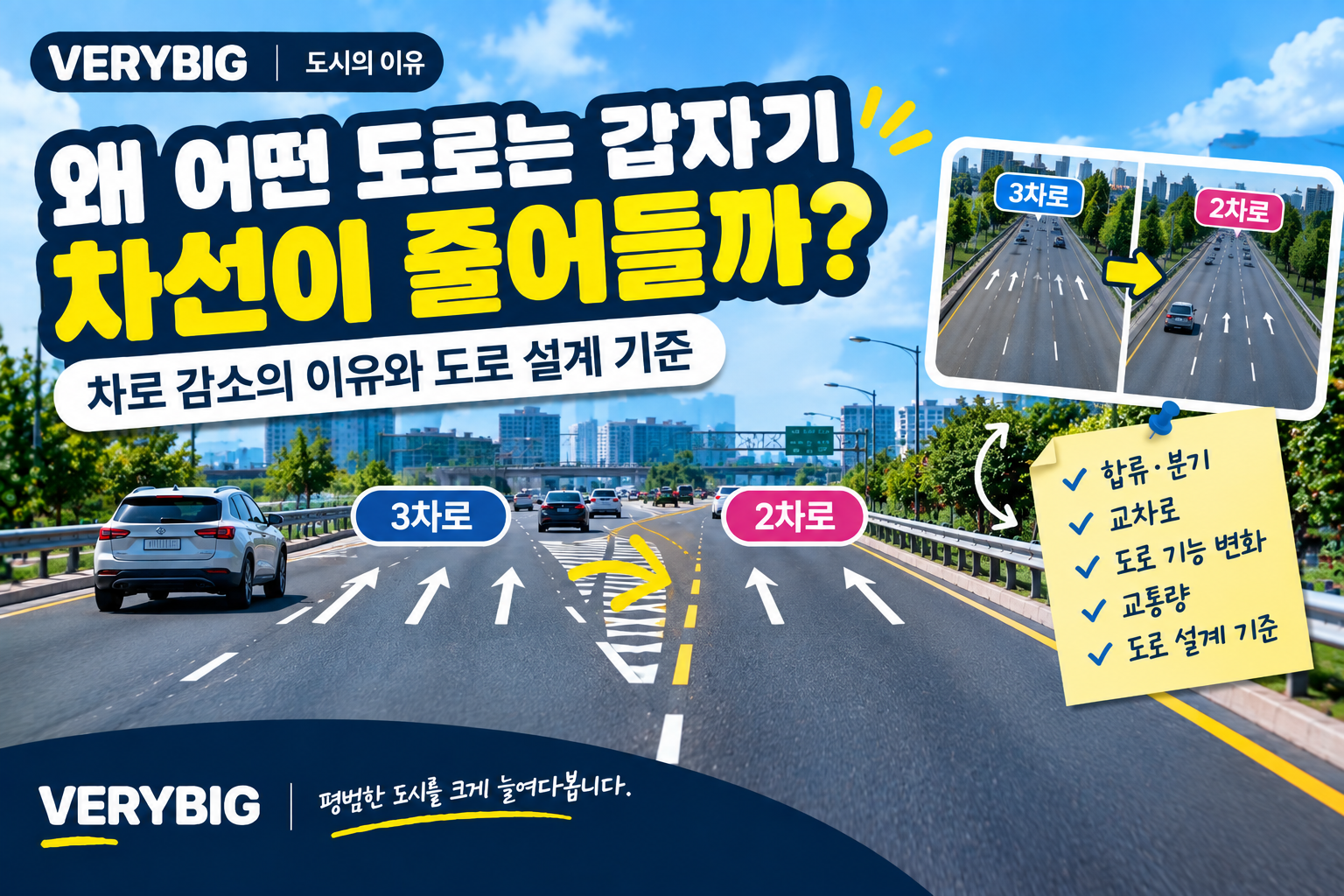 왜 어떤 도로는 갑자기 차선이 줄어들까?
